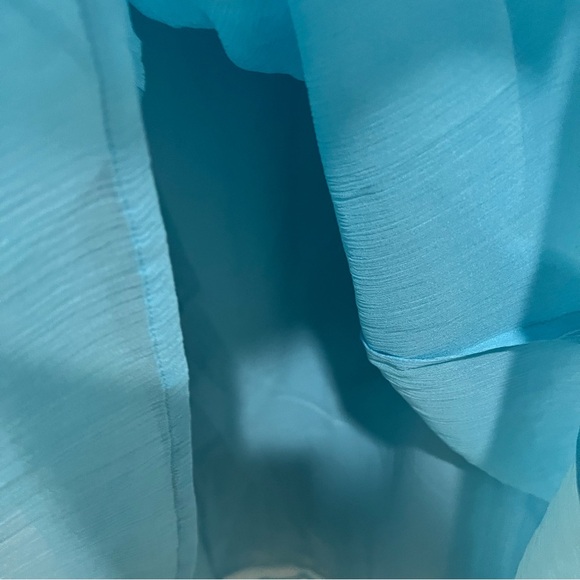 Y2K Saint Tropez West Vibrant Blue Maxi Skirt 100% Silk - Picture 4 of 4